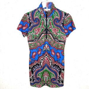 Jude Connelly Alexis Dress Paisley Print Jude Cloth Blue Green Paisley Small